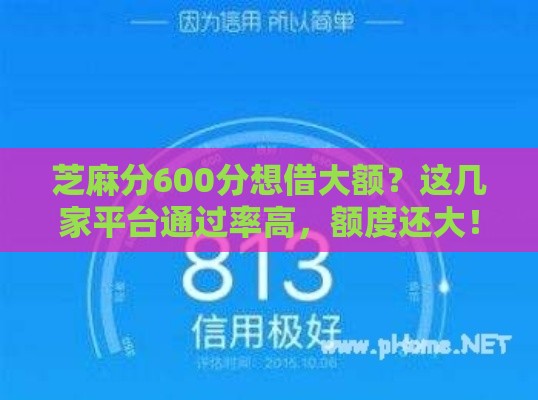 芝麻分600分想借大额？这几家平台通过率高，额度还大！