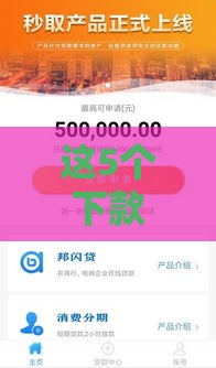 这5个下款快的口子最快当天到账