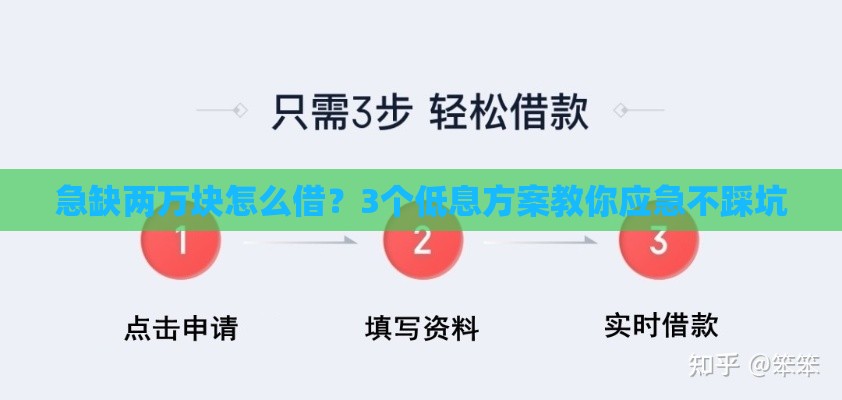 急缺两万块怎么借？3个低息方案教你应急不踩坑