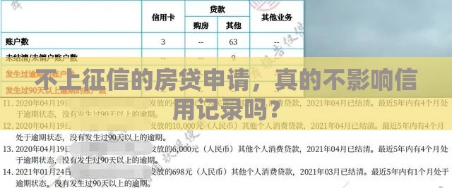 不上征信的房贷申请，真的不影响信用记录吗？