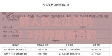 丽人贷上征信吗？3分钟搞懂借款记录影响，必看！