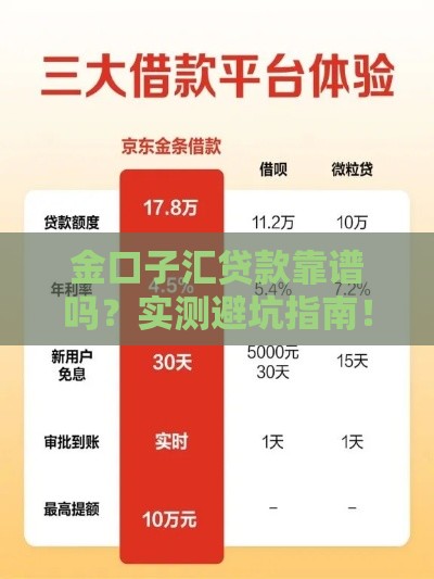 金口子汇贷款靠谱吗？实测避坑指南！3分钟看懂