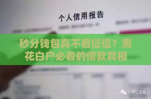 秒分钱包真不看征信？黑花白户必看的借款真相