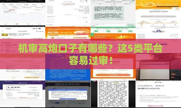 机审高炮口子有哪些？这5类平台容易过审！