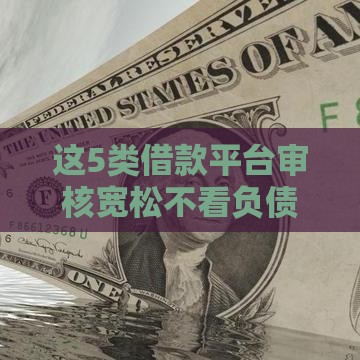 这5类借款平台审核宽松不看负债