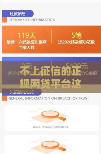 不上征信的正规网贷平台这样选