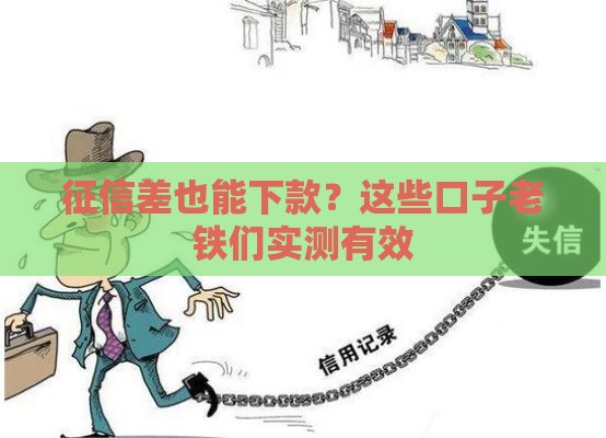 征信差也能下款？这些口子老铁们实测有效