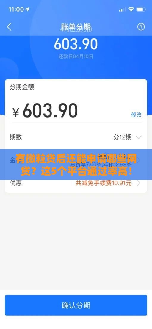 有微粒贷后还能申请哪些网贷？这5个平台通过率高！