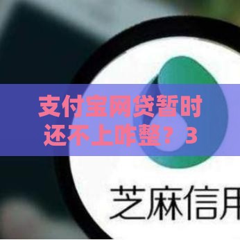支付宝网贷暂时还不上咋整？3招教你紧急应对