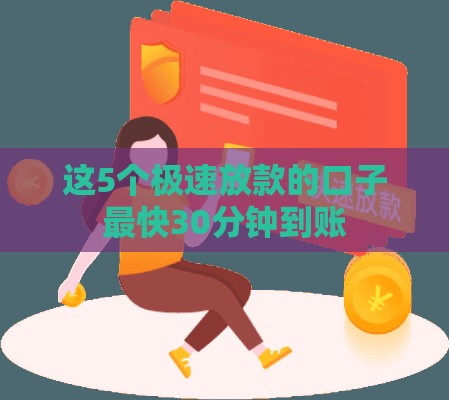 这5个极速放款的口子最快30分钟到账