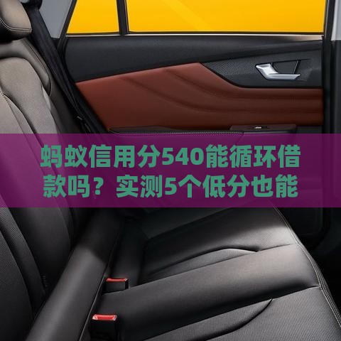 蚂蚁信用分540能循环借款吗？实测5个低分也能用的正规平台