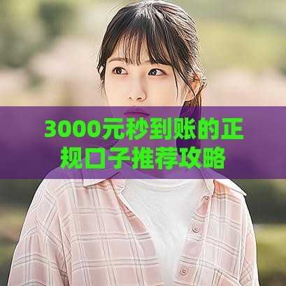 3000元秒到账的正规口子推荐攻略