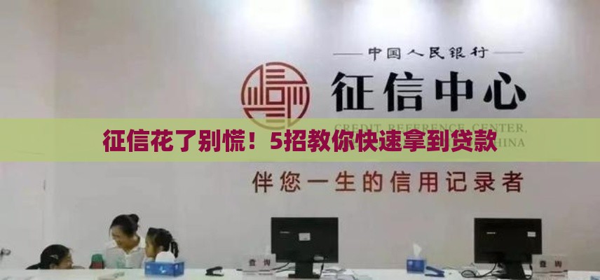 征信花了别慌！5招教你快速拿到贷款