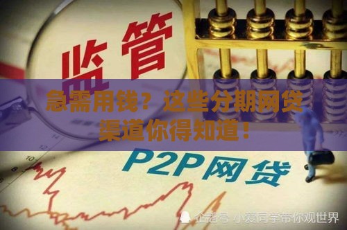 急需用钱？这些分期网贷渠道你得知道！