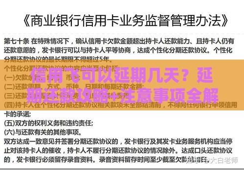 信用飞可以延期几天？延期还款攻略+注意事项全解析！