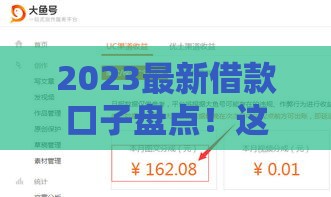 2023最新借款口子盘点！这些正规平台靠谱吗？