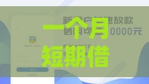 一个月短期借款平台有哪些？这几个靠谱口子别错过