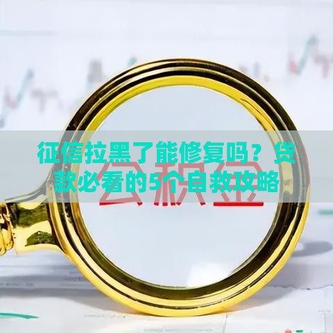 征信拉黑了能修复吗？贷款必看的5个自救攻略