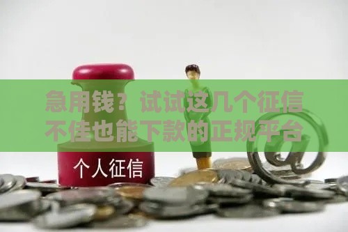 急用钱？试试这几个征信不佳也能下款的正规平台！