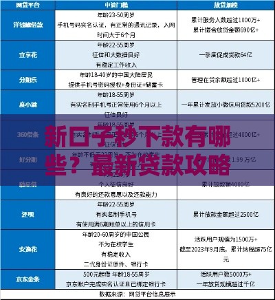 新口子秒下款有哪些？最新贷款攻略+避坑指南