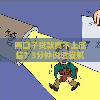 黑口子贷款真不上征信？3分钟说透猫腻
