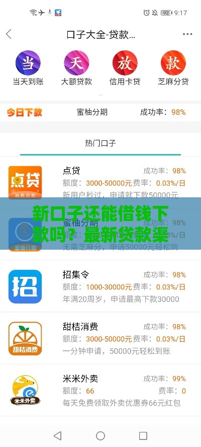 新口子还能借钱下款吗？最新贷款渠道解析