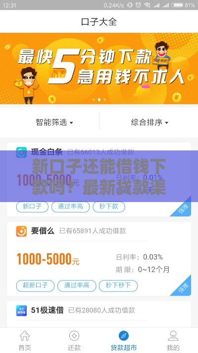 新口子还能借钱下款吗？最新贷款渠道解析