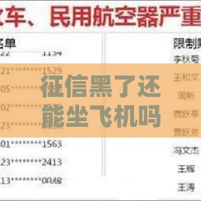 征信黑了还能坐飞机吗？这3个影响你必须要知道