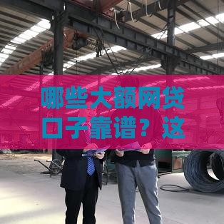 哪些大额网贷口子靠谱？这5个平台下款快、额度高