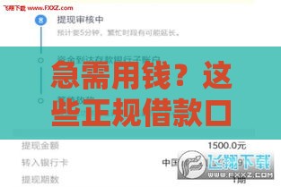 急需用钱？这些正规借款口子靠谱又好下款！