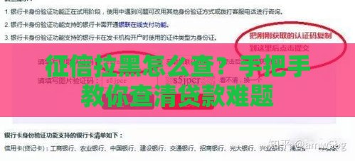 征信拉黑怎么查？手把手教你查清贷款难题