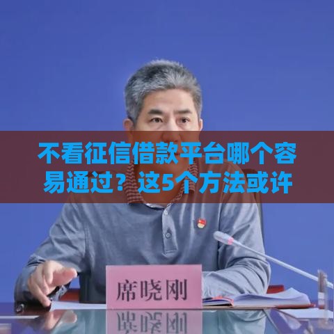 不看征信借款平台哪个容易通过？这5个方法或许能帮你应急！
