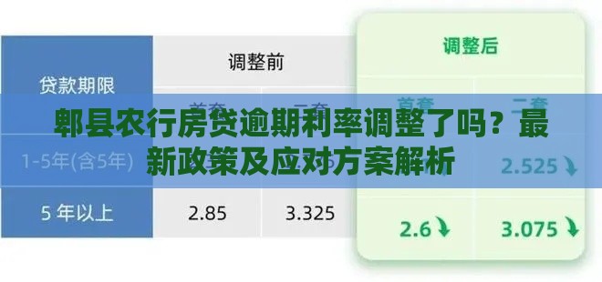郫县农行房贷逾期利率调整了吗？最新政策及应对方案解析