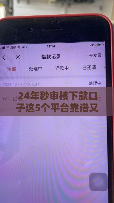 24年秒审核下款口子这5个平台靠谱又省心
