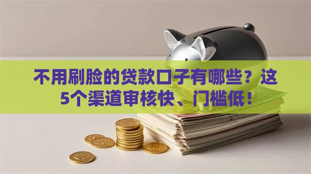 不用刷脸的贷款口子有哪些？这5个渠道审核快、门槛低！
