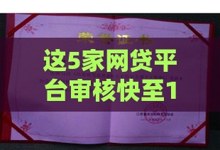 这5家网贷平台审核快至10分钟 资质宽松易通过