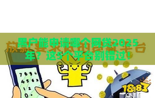 黑户能申请哪个网贷2025年？这5个平台别错过！