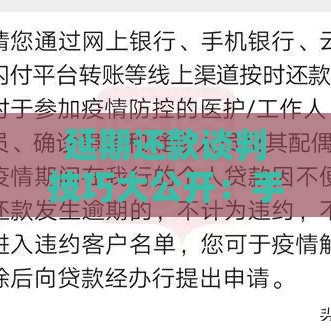 延期还款谈判技巧大公开：手把手教你如何与银行协商成功