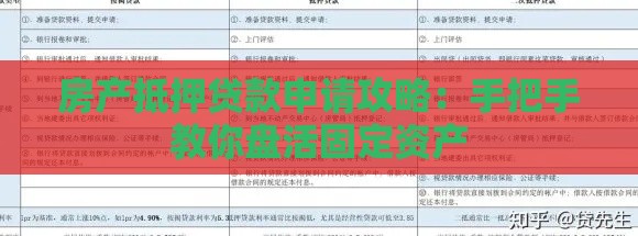 房产抵押贷款申请攻略：手把手教你盘活固定资产
