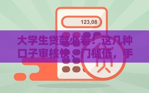 大学生贷款必看！这几种口子审核快、门槛低，手把手教你避坑