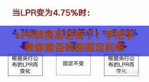 LPR转换后后悔了？手把手教你能否转回固定利率