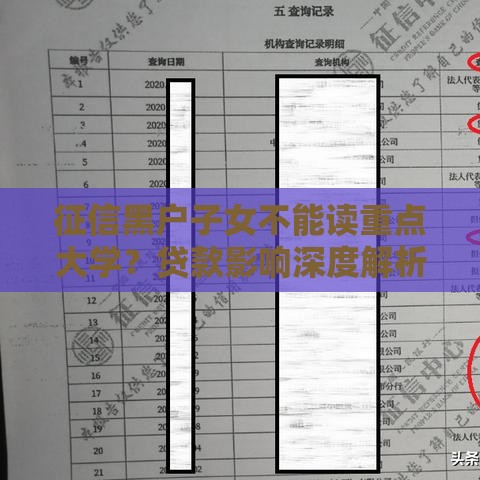 征信黑户子女不能读重点大学？贷款影响深度解析