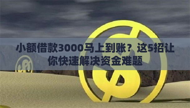 小额借款3000马上到账？这5招让你快速解决资金难题