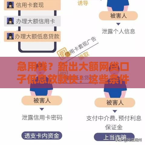 急用钱？新出大额网贷口子低息放款快！这些条件你符合吗？