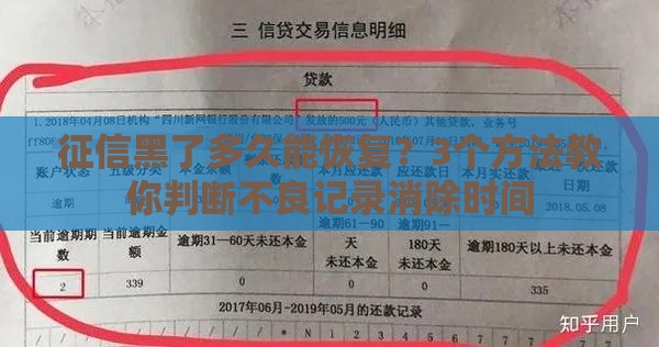 征信黑了多久能恢复？3个方法教你判断不良记录消除时间