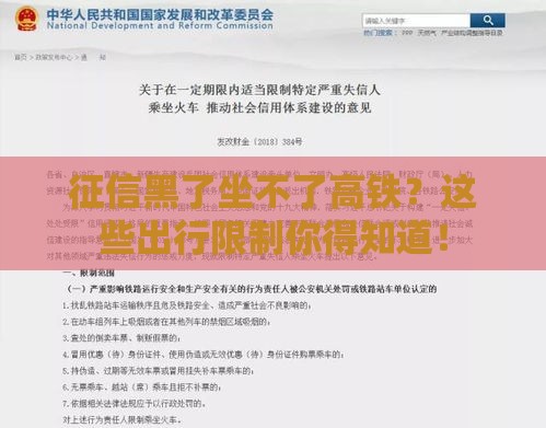征信黑了坐不了高铁？这些出行限制你得知道！