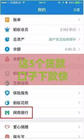 这5个贷款口子下款快、门槛低，当天到账