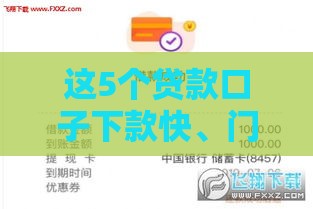 这5个贷款口子下款快、门槛低，当天到账