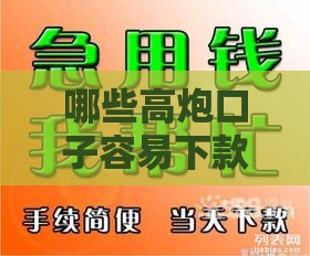哪些高炮口子容易下款？这3个方法帮你避坑
