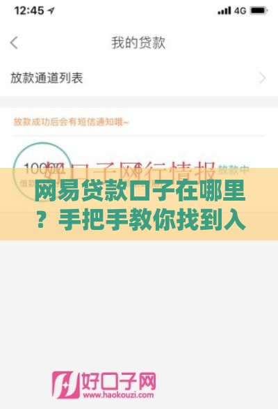 网易贷款口子在哪里？手把手教你找到入口！